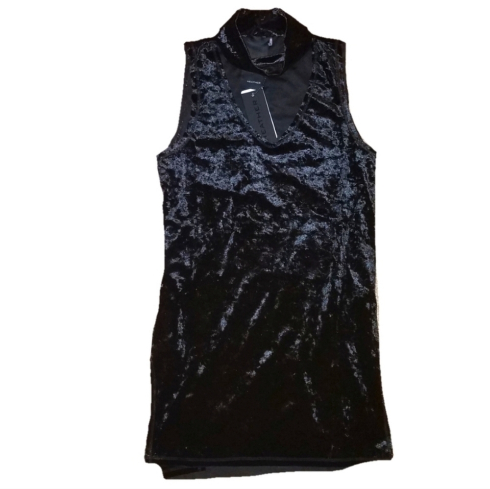 Heather by Bordeaux Abba Velvet choker tank top, size P, Petite